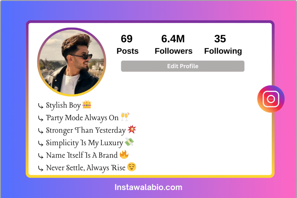 Instagram Bio Style Boys