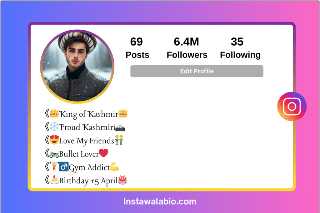 Kashmiri Bio for Instagram