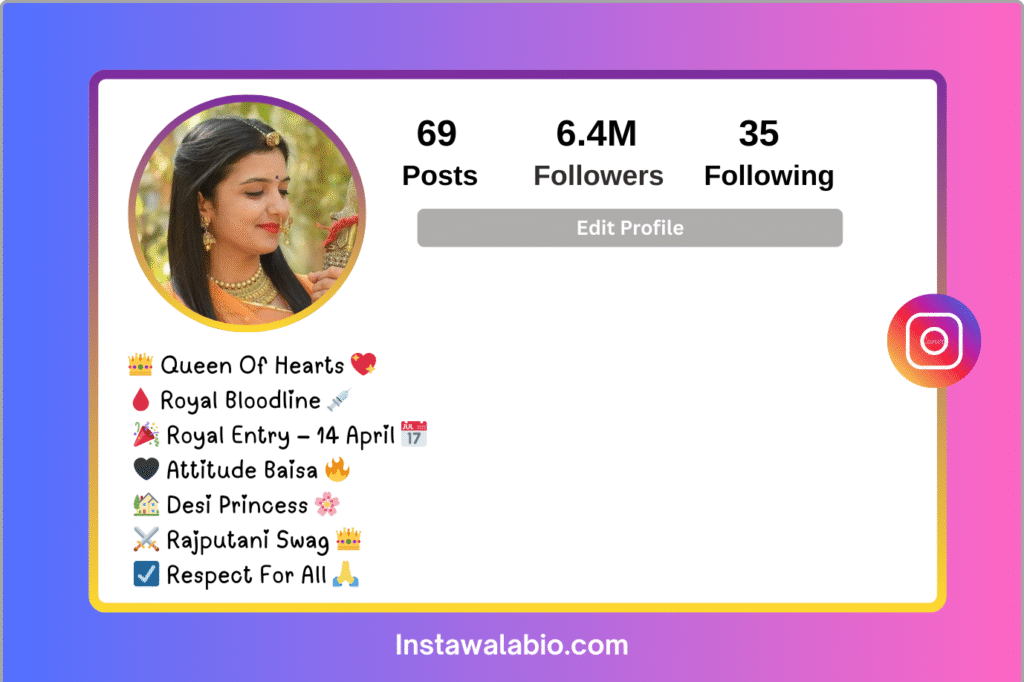 Rajput Baisa Bio for Instagram