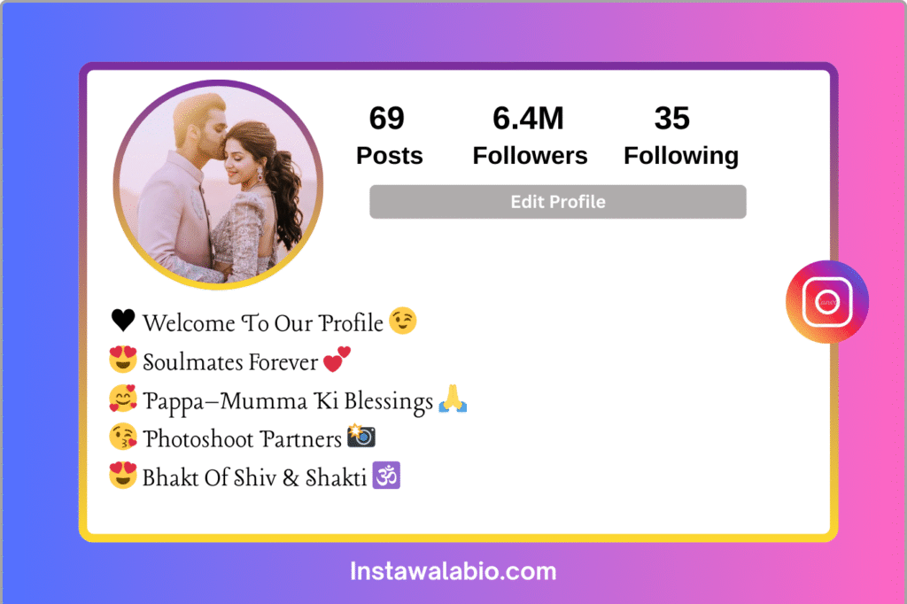 Couple Bio for Instagram
