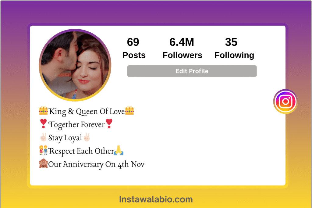 Instagram Bio for Couple