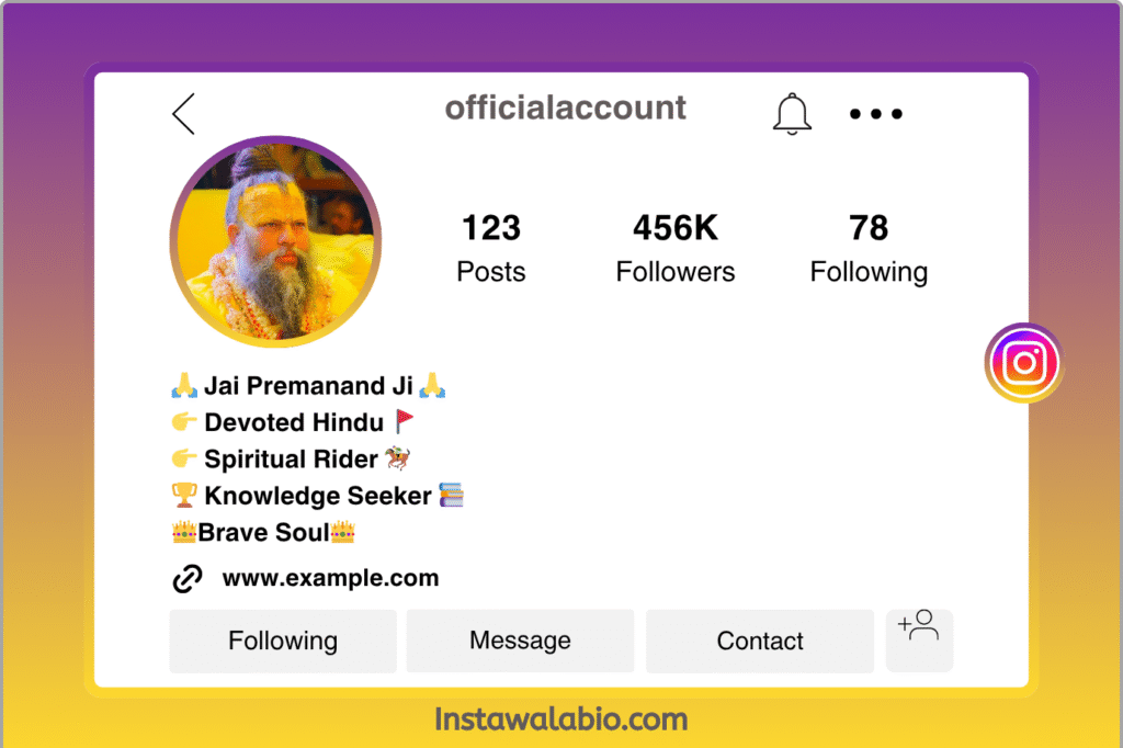 Instagram Bio for Premanand ji Maharaj