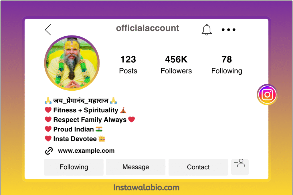 Premanand Maharaj Bhakt Bio for Instagram