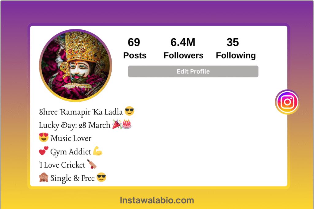 Stylish Ramapir Bio for Instagram