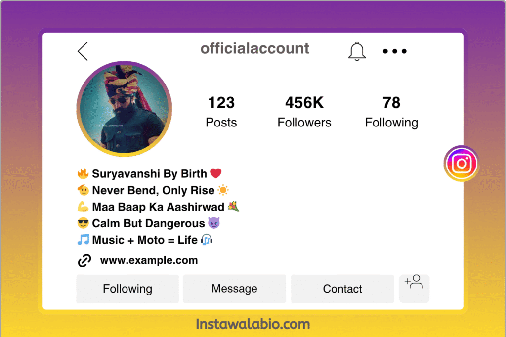Attitude Suryavanshi Bio for Instagram
