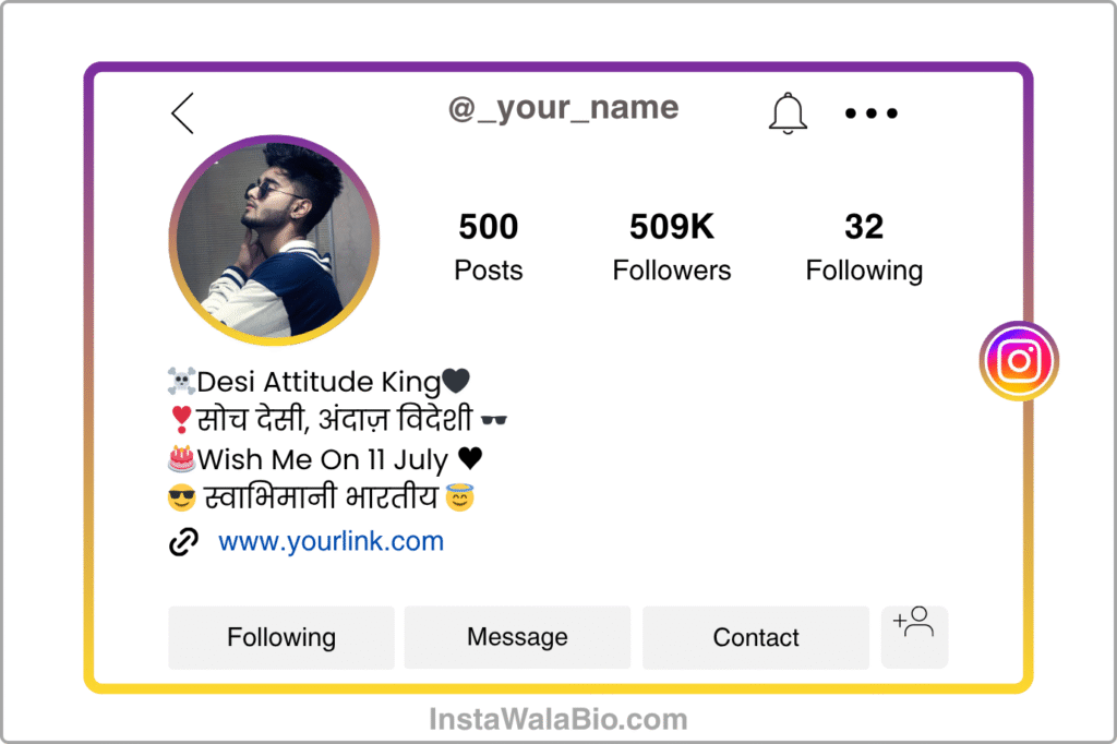 Instagram Bio in Hindi Latest 2025
